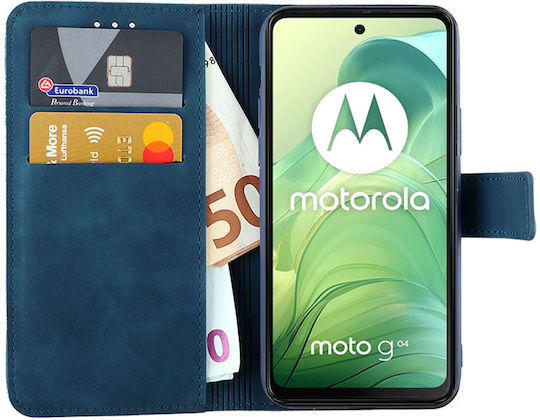 Lime Essential Magnet Wallet Δερματίνης Μπλε (Motorola Moto G04, Motorola Moto G24)