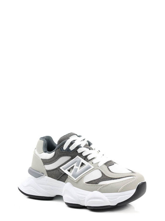 Gray Athletic Sneakers Modern Design N