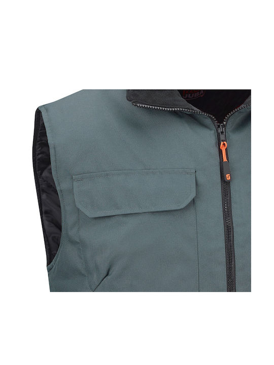 Juba Waterproof Men's Safety Vest with Fleece Lining Gray