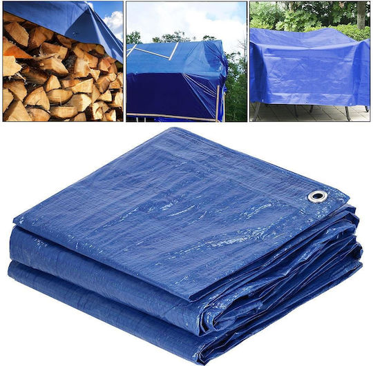 Prelată impermeabilă laminată din polietilenă 60g/m2 4x4m Albastru