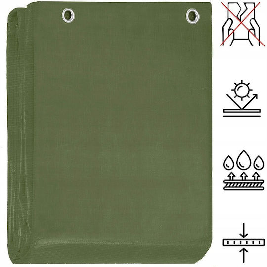 Waterproof Laminated Polyethylene Tarp 120g/m2 4x4m Green