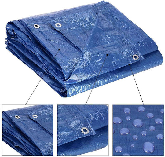 Prelată impermeabilă laminată din polietilenă 60g/m2 4x4m Albastru
