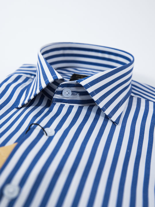 Massimo Veneziani Men's Shirt Striped Blue