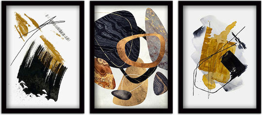 Megapap Abstract Shapes Τρίπτυχος Πίνακας Πλαστικός 35x45cm