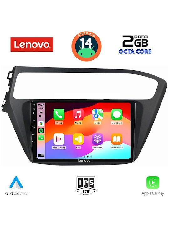 Lenovo Car Audio System for Hyundai i20 2019-2021 (Bluetooth/USB/AUX/WiFi/GPS) with Touch Screen 9"