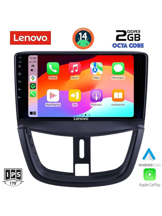 Lenovo Car Audio System for Peugeot 207 2007 (Bluetooth/USB/AUX/WiFi/GPS) with Touch Screen 9"