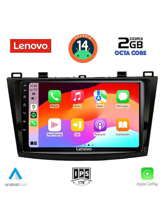 Lenovo Car Audio System for Mazda 3 2009-2014 (Bluetooth/USB/AUX/WiFi/GPS) with Touch Screen 9"