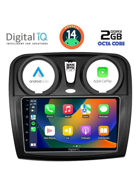 Digital IQ Sistem Audio Auto pentru Dacia Magazin online Dokker 2012> (Bluetooth/USB/AUX/WiFi/GPS) cu Ecran Tactil 9"