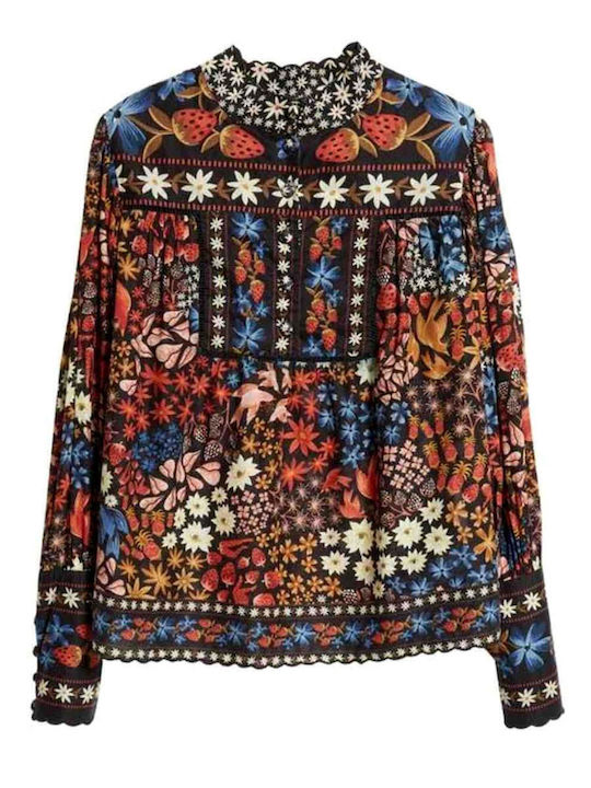 Γυναικεία Μπλούζα Βαμβακερή Floral Black