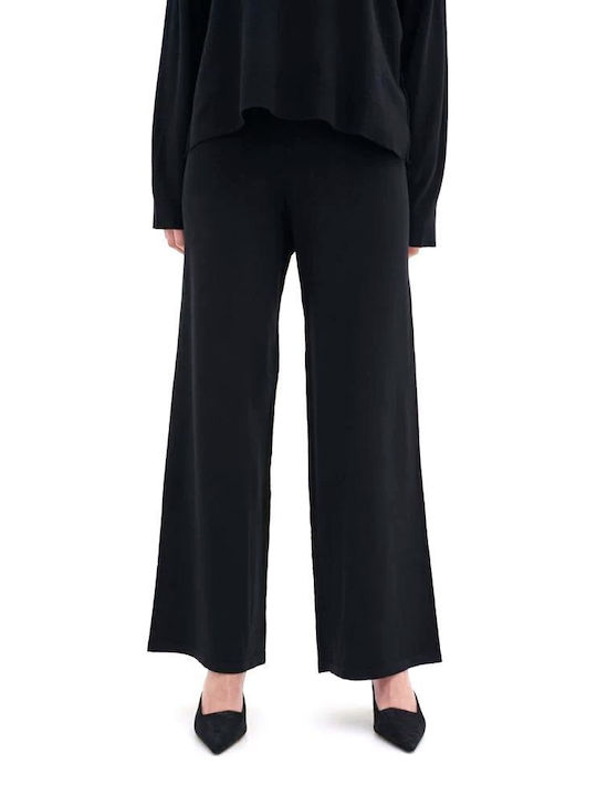 My Essential Wardrobe Damen Stoff Palazzo-Hose Black