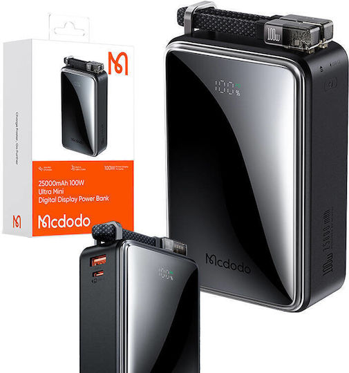 Mcdodo MC-0561 Digital Dis Power Bank 25000mAh 100W με Θύρα USB-C Μαύρο