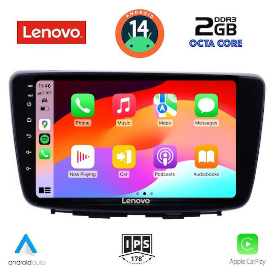 Lenovo Auto-Audiosystem für Suzuki Baleno 2016-2022 (Bluetooth/USB/WiFi/GPS/Apple-Carplay/Android-Auto) mit Touchscreen 9"