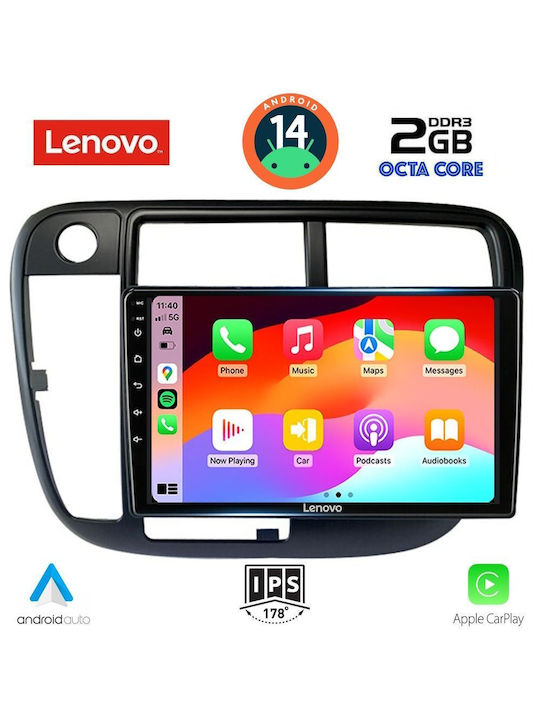 Lenovo Car Audio System for Honda Civic 1995-2001 with Clima (Bluetooth/USB/AUX/WiFi/GPS) with Touch Screen 9"