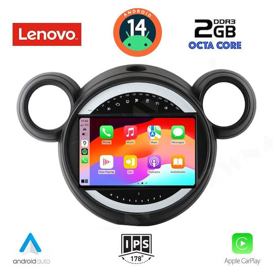Lenovo Auto-Audiosystem für Mini Landsmann / Paceman 2010-2016 (Bluetooth/USB/AUX/WiFi/GPS/Apple-Carplay/Android-Auto) mit Touchscreen 9"
