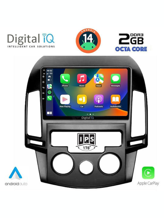 Digital IQ Car Audio System for Hyundai i30 2007-2012 with A/C (Bluetooth/USB/AUX/WiFi/GPS) with Touch Screen 9"