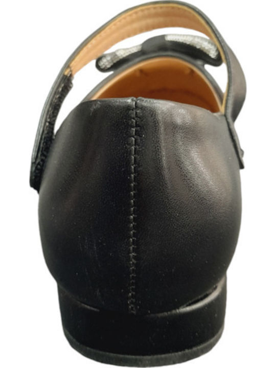 Kids Ballerinas with Hoop & Loop Closure Black