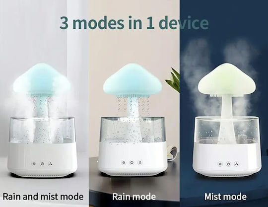 Mushroom-shaped Humidifier Zola Aroma Diffuser Rain Effect 6 Led Diodes 8 Color Changing Modes