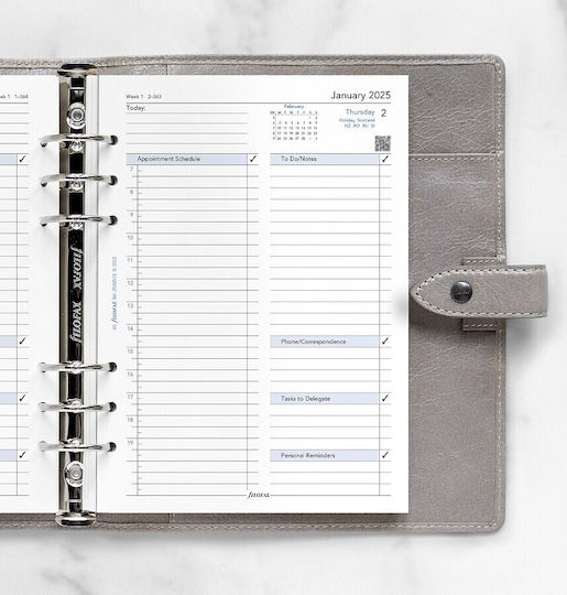 Filofax 2025 A5 English One Day On A Page Business Diary White 25-68519 Filofax