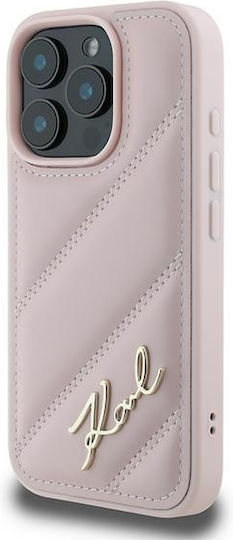 Karl Lagerfeld Back Cover Synthetic Leather Pink (iPhone 16 Pro Max)