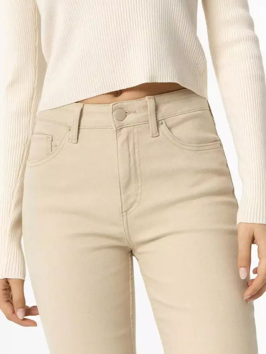 Damenjeans Schlaghose Beige