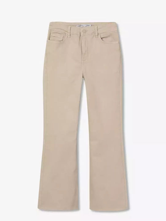 Damenjeans Schlaghose Beige