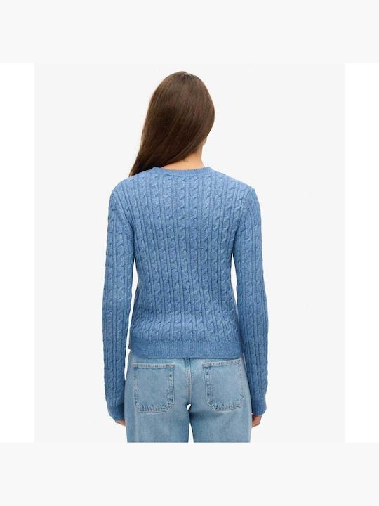 Superdry Fitted Cable Damen Pullover Siel