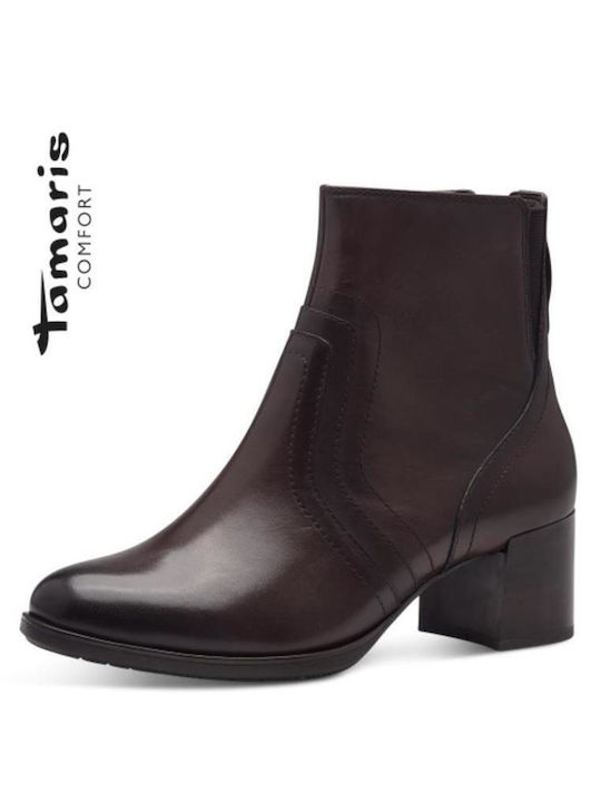 Tamaris Comfort Leather Women's Ankle Boots Brown