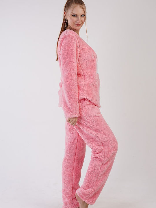 Vienetta Secret Winter Damen Pyjama-Set Pink