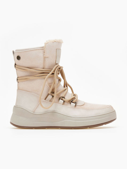 Refresh Wildleder Damen Knöchelstiefel Beige