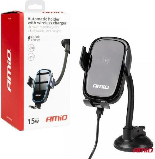 AMiO Suport Auto pentru Telefon cu magnet și Încărcare Wireless Neagră