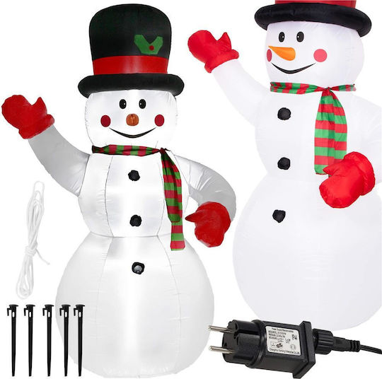 Illuminated Christmas Plastic Figure SNowman White Height 240cm 3pcs
