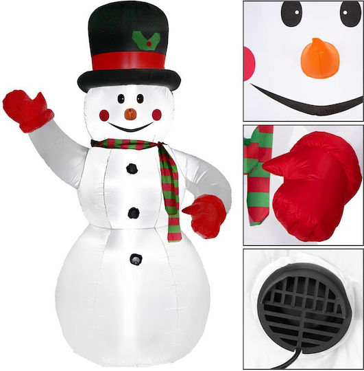 Illuminated Christmas Plastic Figure SNowman White Height 240cm 3pcs
