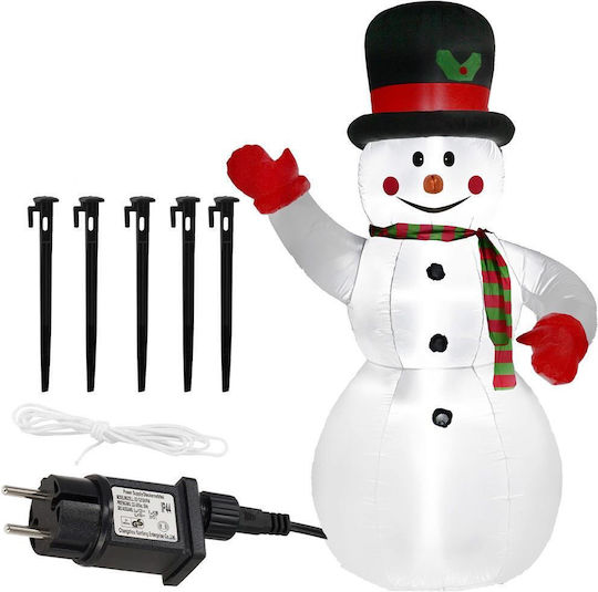 Illuminated Christmas Plastic Figure SNowman White Height 240cm 3pcs
