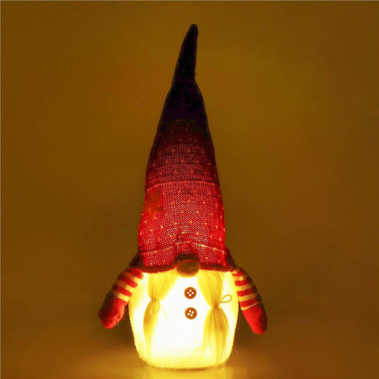 Iluminată De Crăciun Figurină Elf Roșu Înălțime 33cm.