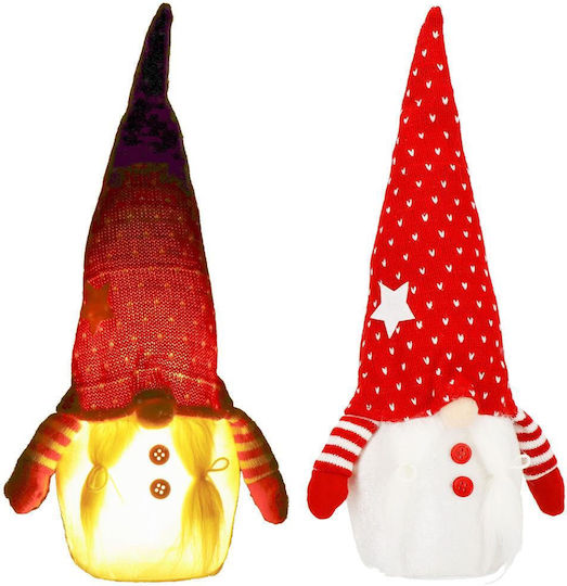 Iluminată De Crăciun Figurină Elf Roșu Înălțime 33cm.