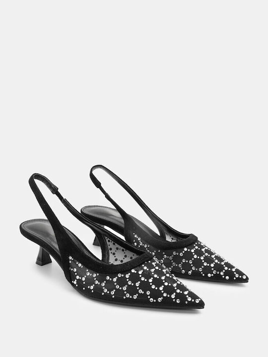 Luigi Pointed Toe Black Medium Heels