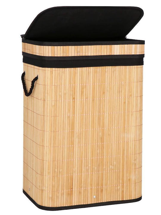 Sersimo Wäschekorb Bamboo 72lt mit Deckel 42x33x60cm Braune