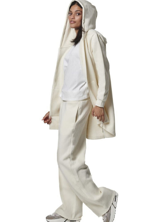 Body Action Women's Hooded Cardigan Star White