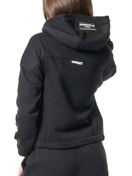 Women's Sweatshirt Jacket Hooded Black