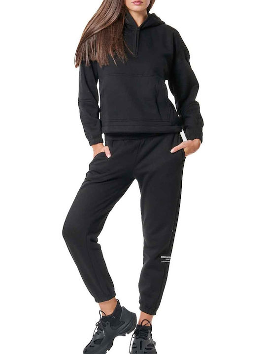 Women's Sweatshirt Jacket Hooded Black