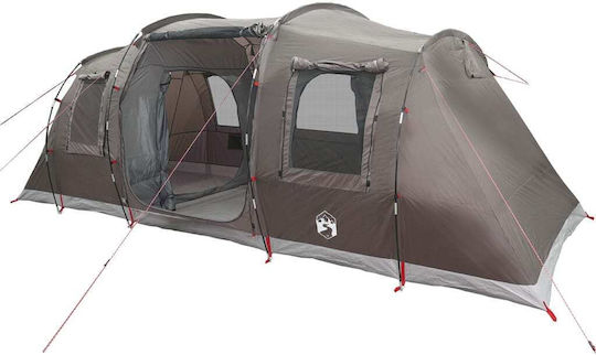 vidaXL Camping Tent Tunnel Brown for 4 People 472x245x192cm