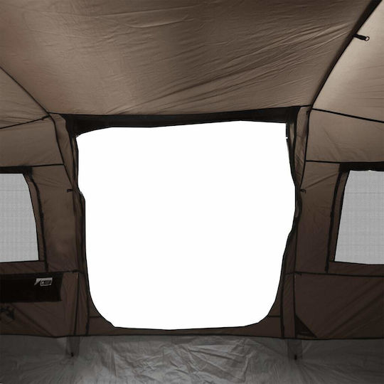 vidaXL Camping Tent Tunnel Brown for 4 People 472x245x192cm