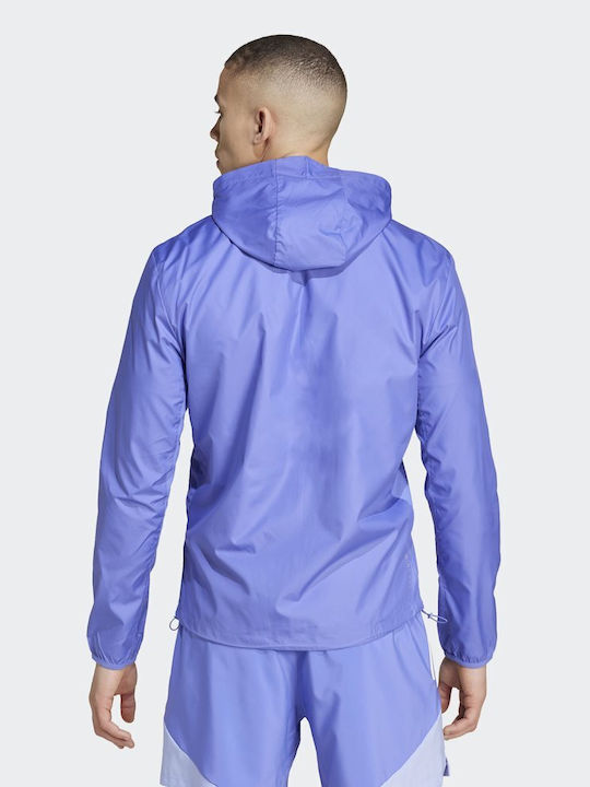 Adidas Sportliche Herrenjacke Winddicht Blau