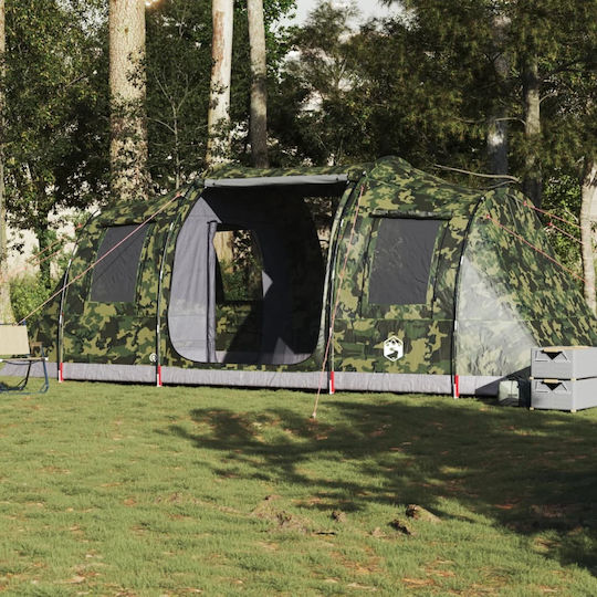 vidaXL Camping Tent Tunnel Khaki for 4 People 472x245x192cm Variation