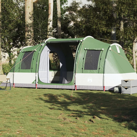 vidaXL Camping Tent Tunnel Green for 4 People 472x245x192cm