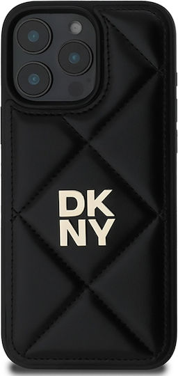 DKNY Quilted Stack Logo Back Cover Δερματίνης Μαύρο (iPhone 16 Pro Max)