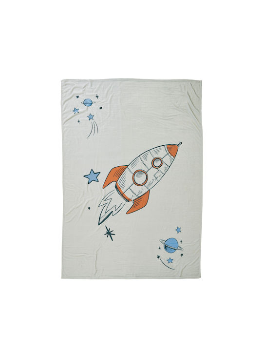 Das Home Blanket Nursery Swaddling Blankets Space Love Fleece Blue Blue, Grey, Orange 80x110cm