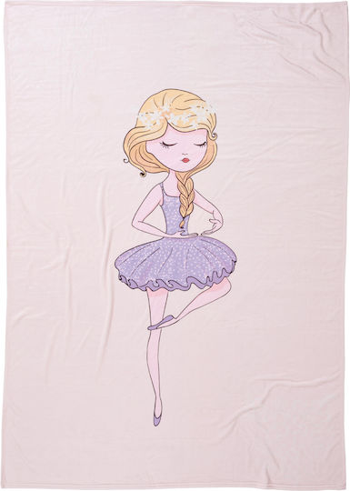 Das Home Blanket Cot Ballet Love Fleece Lilac Lilac, Pink 110x150cm