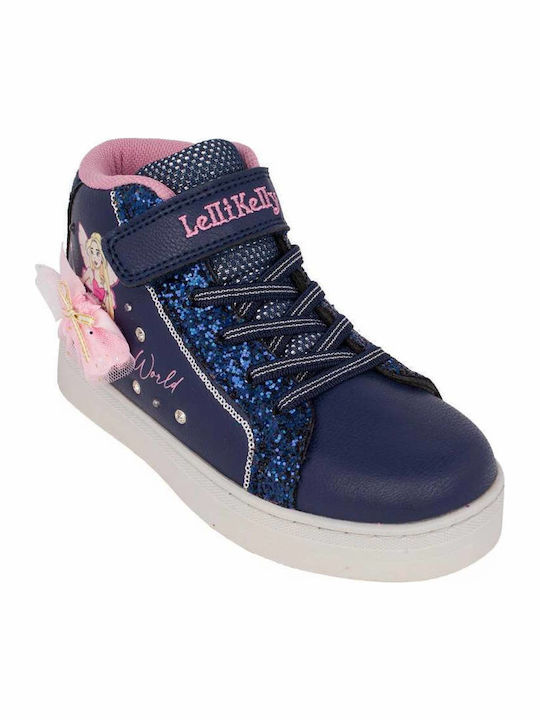 Mille Stelle Kids Sneakers High Anatomic with Scratch Blue