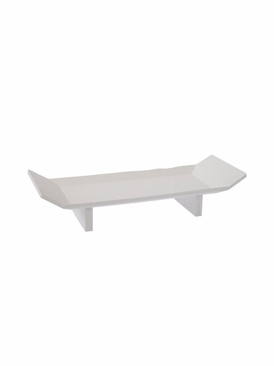 Iliadis Wooden Decorative Platter White 35x13x7cm